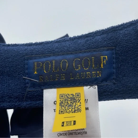 POLO GOLF Ralph Lauren 4-way stretch hat/visor in NAVY/WHITE w/bow closure - Picture 10 of 11